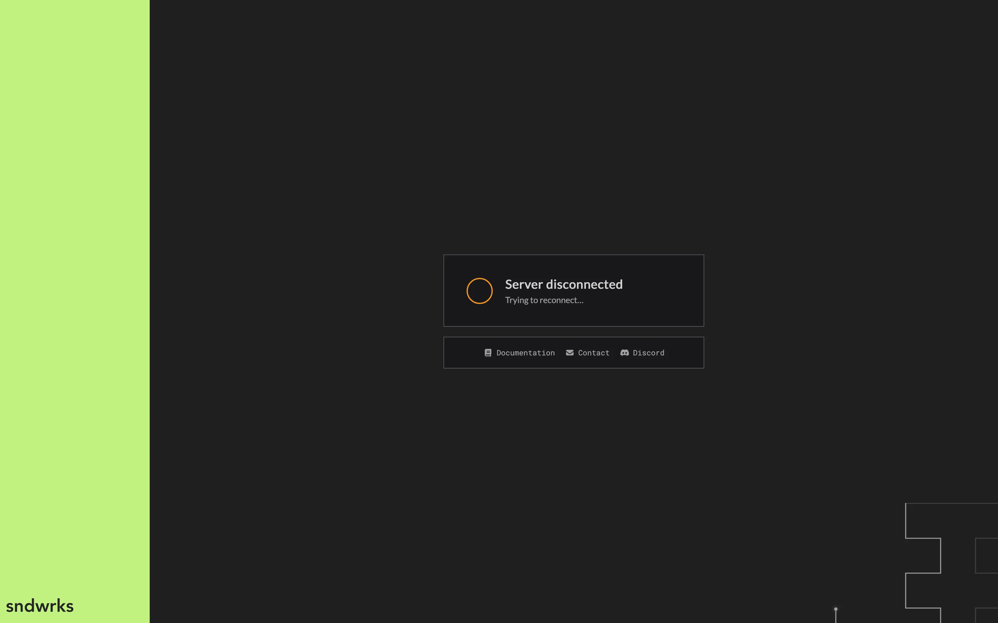The server disconnected screen