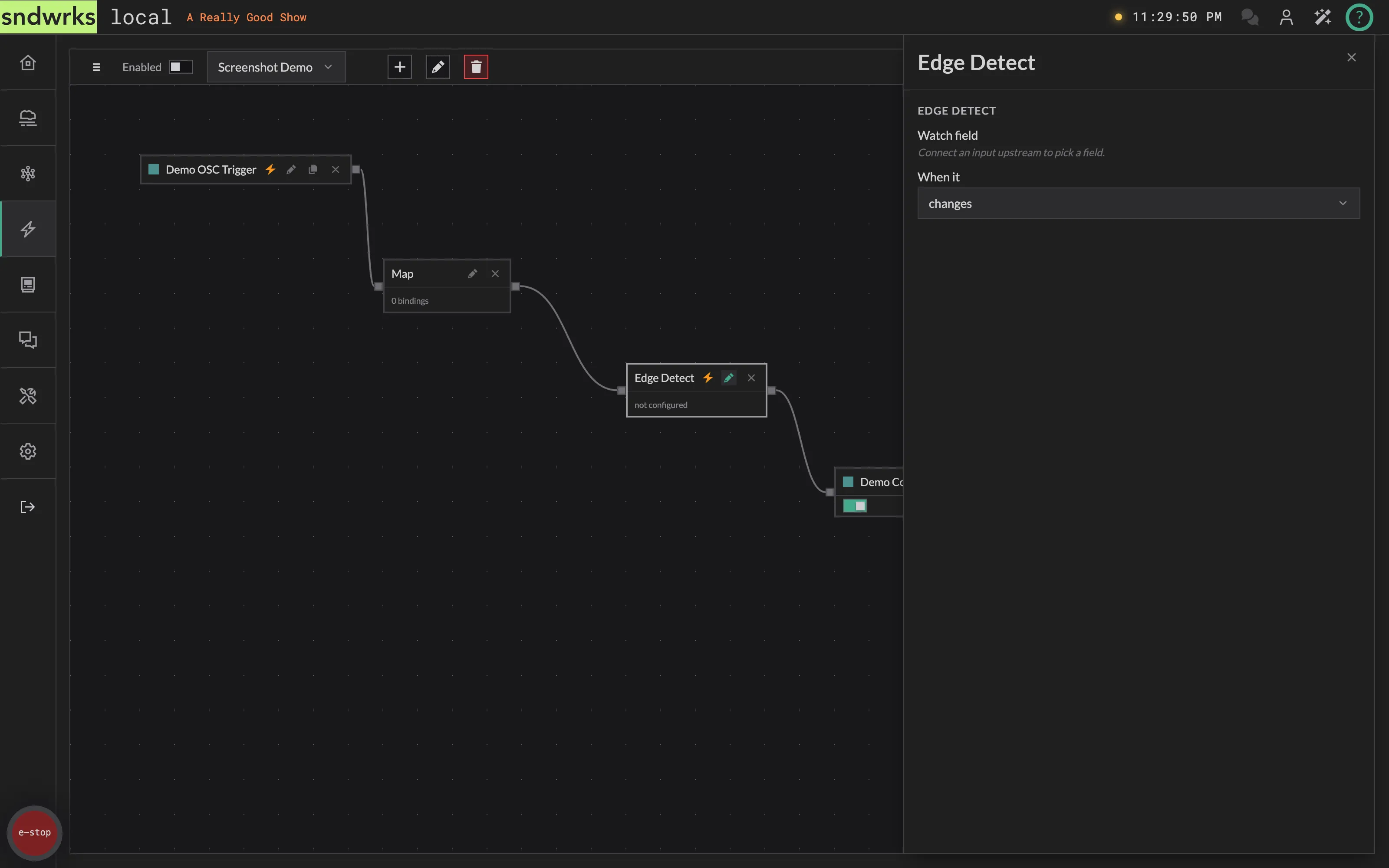 The Edge Detect transformer editor