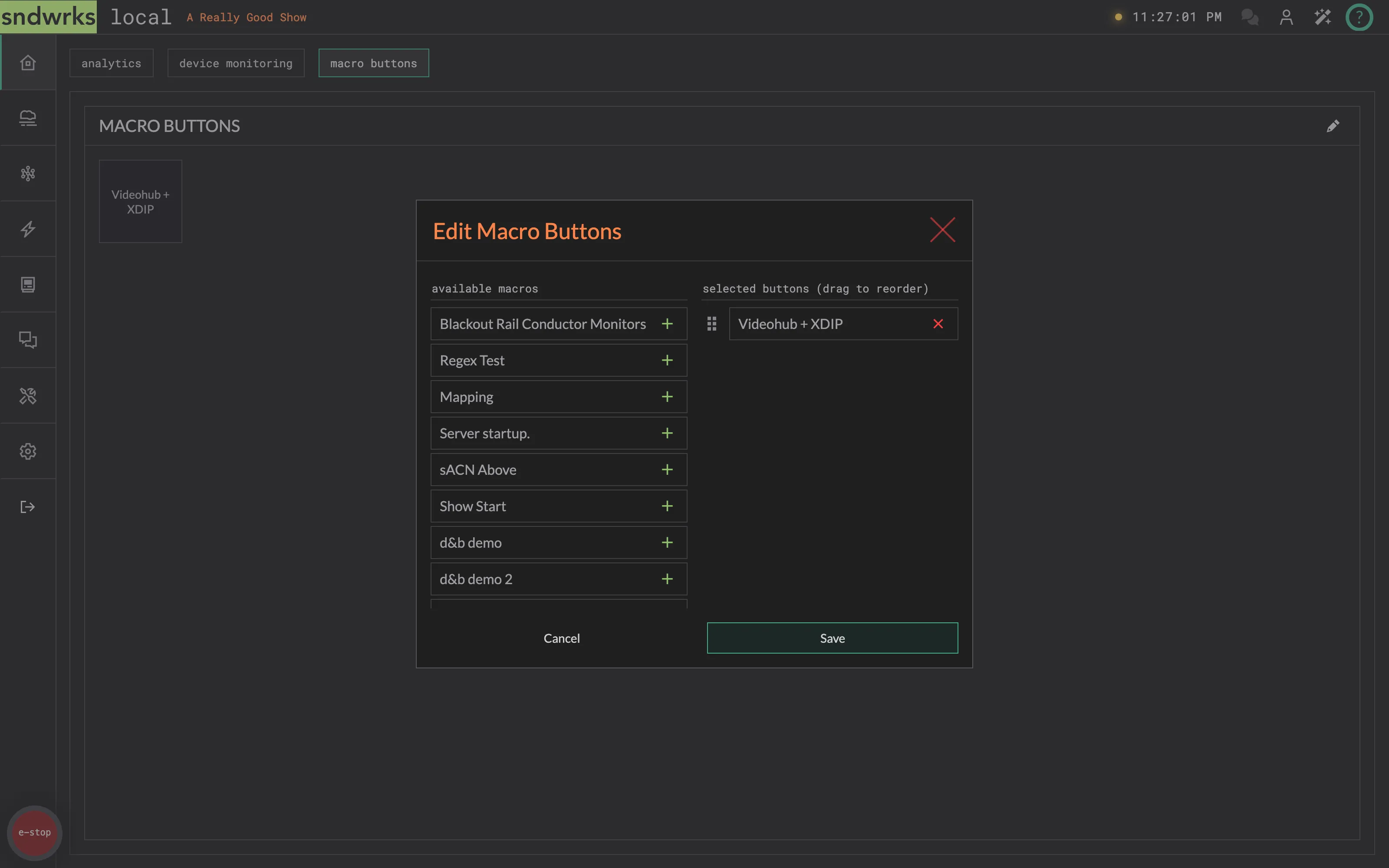 The Edit Macro Buttons modal