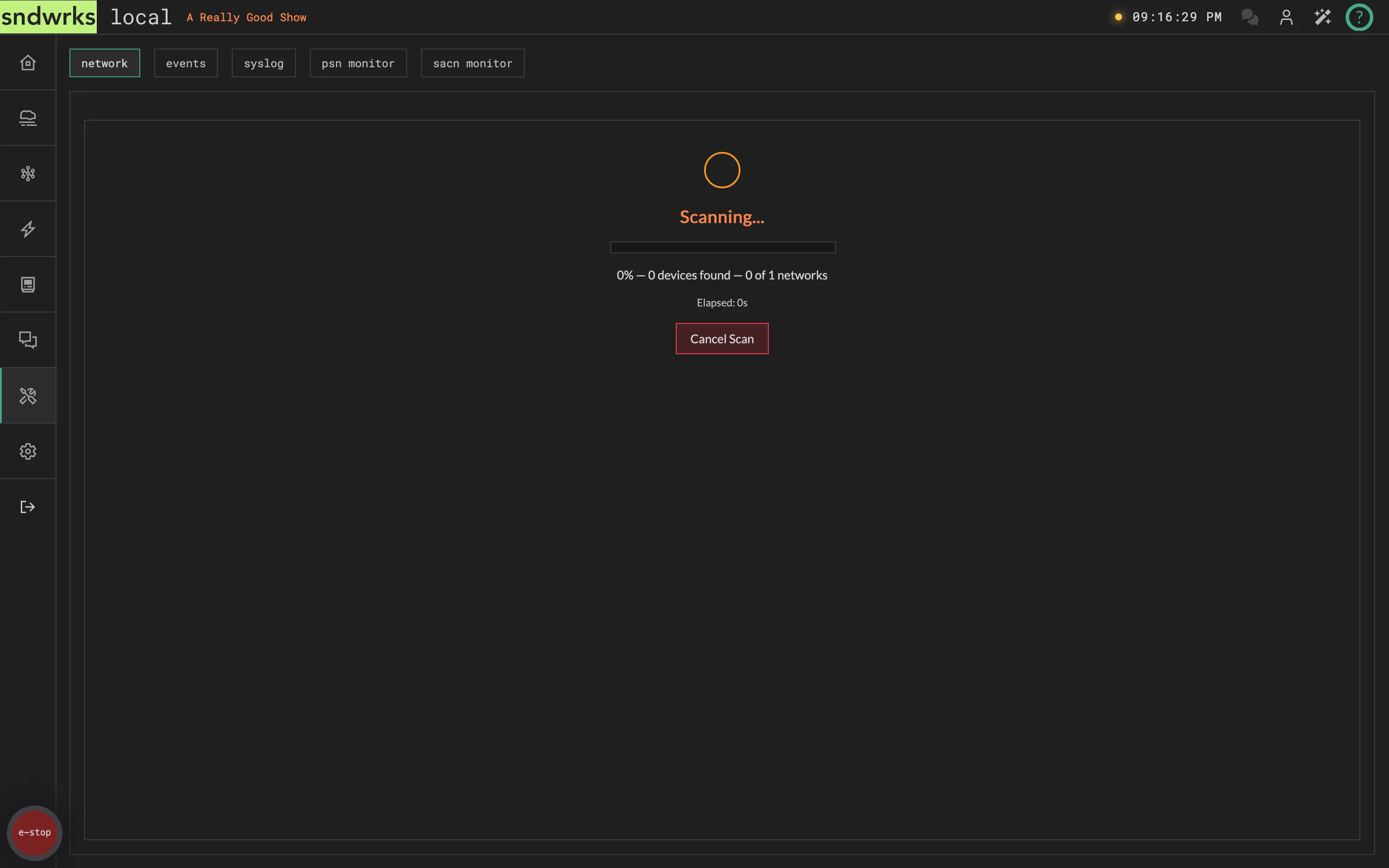 A network scan in progress